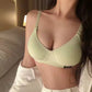 Skin-Friendly Padded Wireless Bralette – V-Neck Thin Cup Cotton Bra for Women
